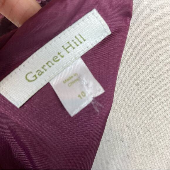 Garnet Hill Maroon Silk Sleeveless Sheath Dress 10 - Picture 6 of 7